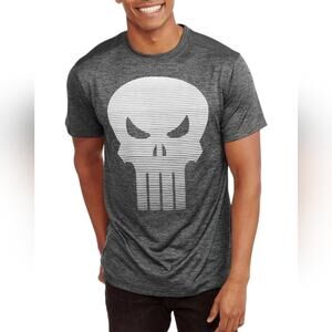 Marvel Punisher Ombre Skull Halftone Men's Poly Graphic Tee T-Shirt Small